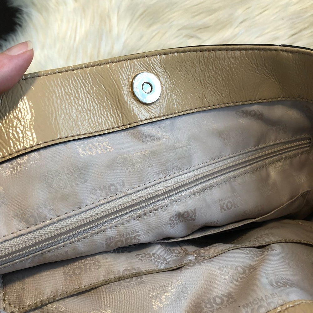 Michael Kors tan patent leather double handle tote - Picture 7 of 14